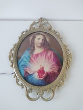 Quadro Antica Immagine Sacra Con Luce Funzionante 31x43 Cm