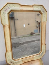 SPECCHIERA A VASSOIO LACCATA VENEZIANA CON FIORI DIPINTI - BUONO STATO - 1940
