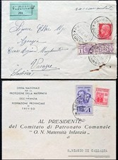 RSI LUOG.ZA 🇮🇹 RÈ DI MAGGIO, RISPEDITA, P. POSTALI, MISTE DEMOC.TA F.BANDIERA 