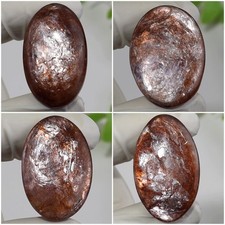 Lotto 4 pezzi pietre preziose cabochon ovali 32-37 mm naturali gemme lepidoli...