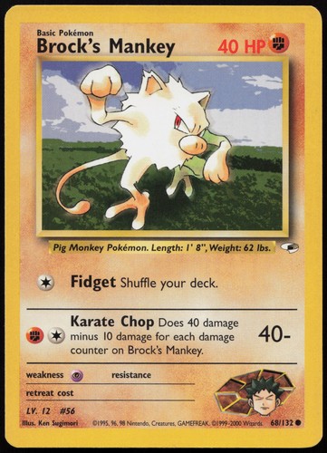 Pokemon tcg brock mankey - pokemon,