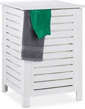 Wäschetruhe Kiefernholz Weiß