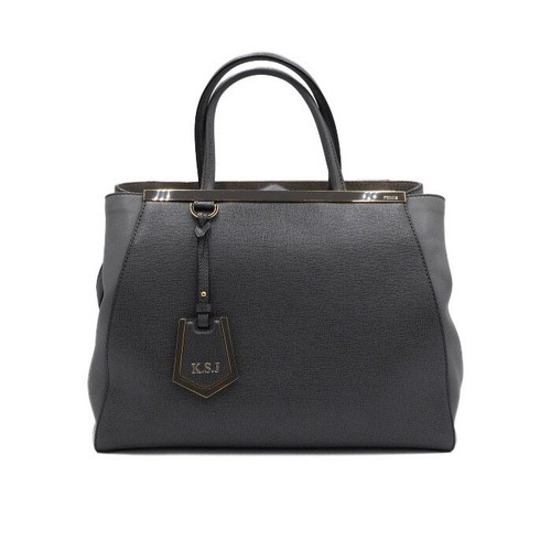 Fendi gray leather 2jours - leather,