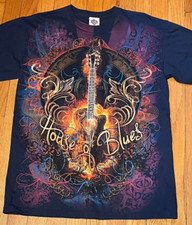 Camicia grafica chitarra vintage anni 2000 House of Blues New Orleans media