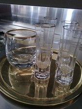  Servizio bicchieri  wisky cestello portaghiaccio  vassoio modernariato anni 70