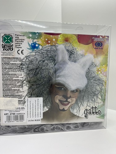 Parrucca gatto bianco maschera - parrucca,