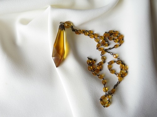 Pendente cristallo ambrato - ,
