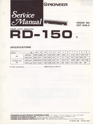 Pioneer 150 service - pioneer, manual