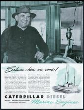 1946 Ketchikan Alaska salmone barca da pesca foto motore Caterpillar stampa annuncio
