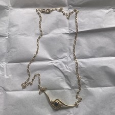 Collana Donna 45 Cm Oro Giallo 18 Kt Carati Ct 750 Con Piccolo Zaffiro - g. 6