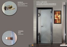 Porta battente interna vetro con disegno MISURA 70/80 x 210 con telaio in Legno