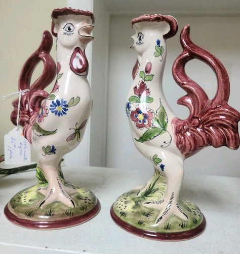 Coppia statuine ceramica - , pollo