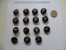 15 BOTTONI RESINA NERO SFUMATO DIAMETRO 2,2 CM SPESSORE 9 MM X CAPPOTTO SARTORIA