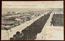 CARTOLINA D' EPOCA-VIAREGGIO (LU) "STABILIMENTI BALNEARI E PASSEGGIATE" VG