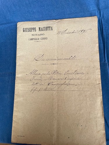 Atto notarile manoscritto 1896
