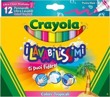CRAYOLA I Lavabilissimi Pennarelli Ultra Lavabili Punta Maxi Colori Tropicali