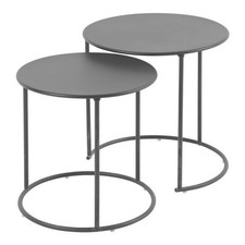 Amicasa Set tavolini esterno acciaio ZURIGO Antracite
