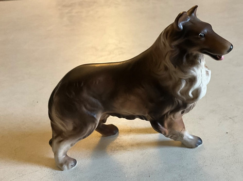 Statuina ceramica cane collie - statuina,