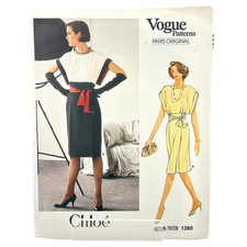 Abito Vogue Paris originale modello Chloe 1380 non tagliato FF taglia 12