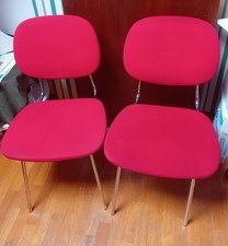 Sedie anni 70' tessuto rosso