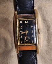 Orologio Laco anno 1939,  WW2 , Art Deco tank. Oro pieno nove carati (9K/0.375)