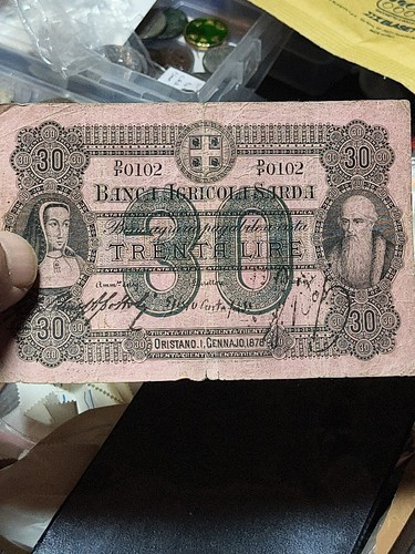 Rara lire 1878 banca - lire,