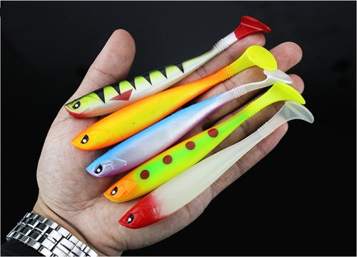 10x esca pesca silicone - esca,