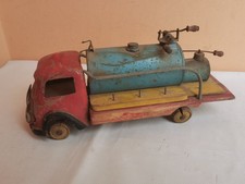 camion cisterna vintage in legno metallo e bachelite da restauro cm 39x15