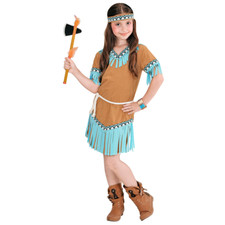 COSTUME VESTITO ABITO TRAVESTIMENTO CARNEVALE BAMBINA INDIANA