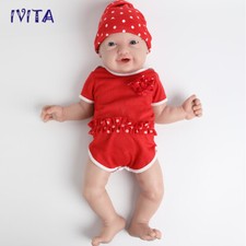 IVITA 23'' Adorabile Bambola Reborn Baby GIRL Corpo Completo Silicone Bambini Playmate Toys