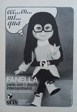 Pubblicità Advertising Italian Clipping 1970 EFFE Bambola Fanella con dischi