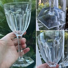 RARO 3 BACCARAT Cristallo COMPIEGNE Acqua Vino Taglio Bicchiere 7,25” Base Esagonale Come Nuovo
