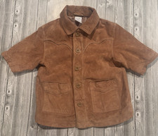 Giacca cowboy Gymboree bambino da 9 a 12 mesi pelle scamosciata western giacca bottoni