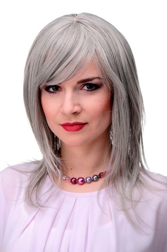 Parrucca donna lunga grigio - lunga,