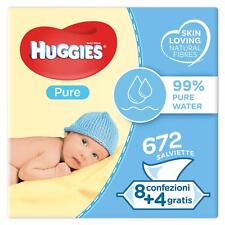 Huggies Pure Salviette Umidificate per Bambini, 12 Pacchi da 56 Pezzi 