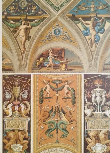 Antica stampa colori oro - colori, e