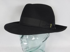 Origi. CAPPELLO BORSALINO Qualita Superiore feltro per capelli nero Fedora Bogart cappello nuovo