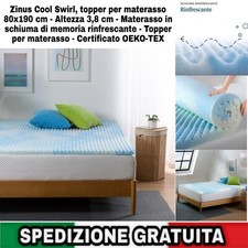 Topper x materasso 80x190cm,Altezza 3,8cm,Coprimaterasso In Schiuma Rinfrescante