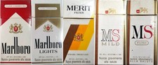 5 Pacchetti (VUOTI) Sigarette da 10 NO BARCODE Marlboro Red Lights Merit Ms Mild