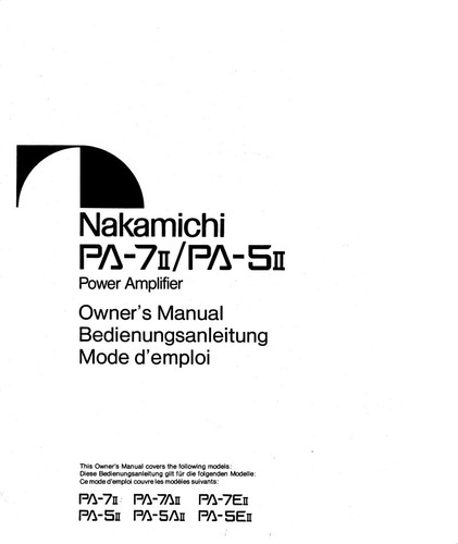 Nakamichi 7ii 5ii - nakamichi, pa-7ii