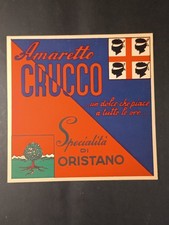 cartoncino pubblicitario AMARETTO CRUCCO Oristano (16x16 cm) 1950 circa