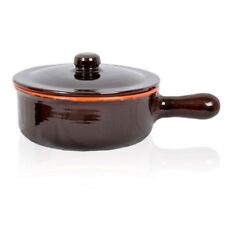 CASSERUOLA + COPERCHIO CRETA DM 24 1-MANICO NONNA FAMILIA TERRACOTTA COCCIO 808
