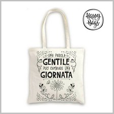 Borsa Shopper in Cotone Tote Bag Happy Bags lavabile