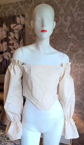 Crop top plt panna cotone - top,