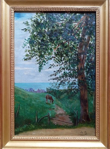 Antico olio tela - antico, su