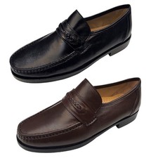 Scarpe Uomo Le Comodone LORENZO Mocassini Cuoio Vera Pelle Agnello Nero Marrone