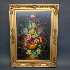 Quadro olio su tela vaso di