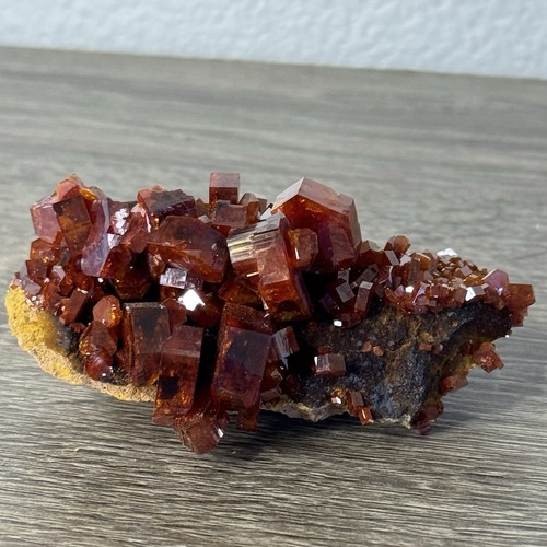 Red lustrous vanadinite - red,