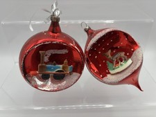 Vintage Red Glass Diorama