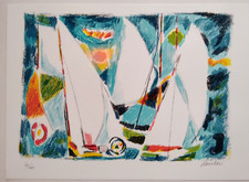 Enrico Paolucci ( Genova 1901 - Torino 1990) " Velieri " lito